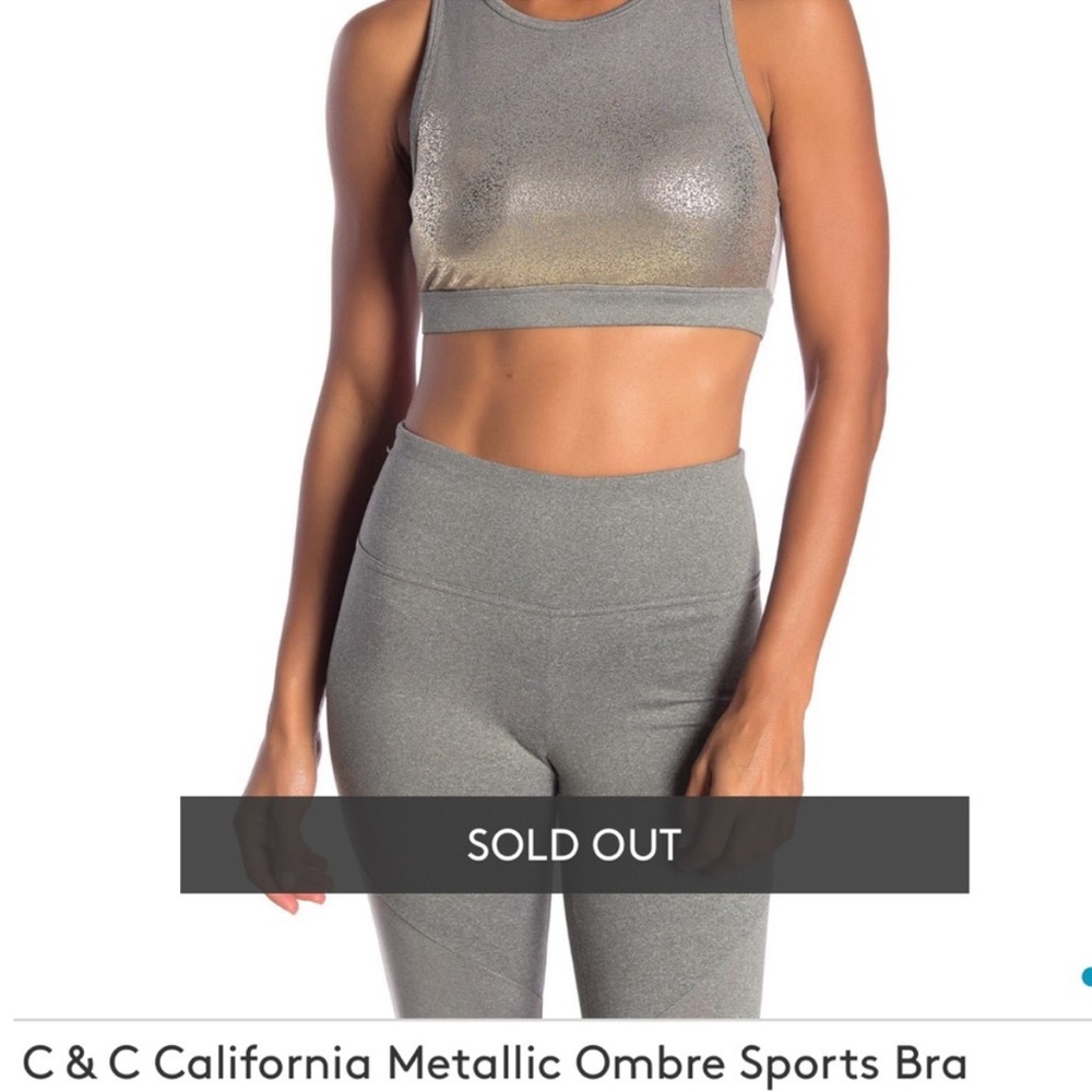 C&C California Metallic Ombre Workout Sports Comfort & Sexy Sports Bra NWT